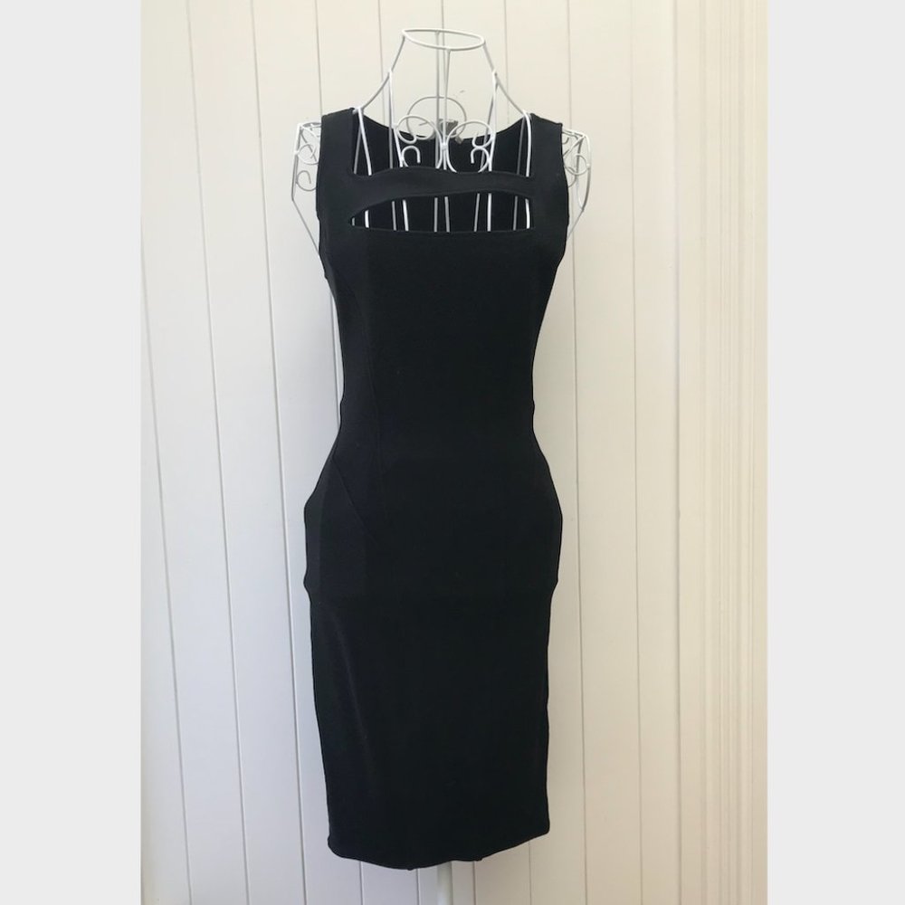 Helmut Body Con Cut-out Black Dress
